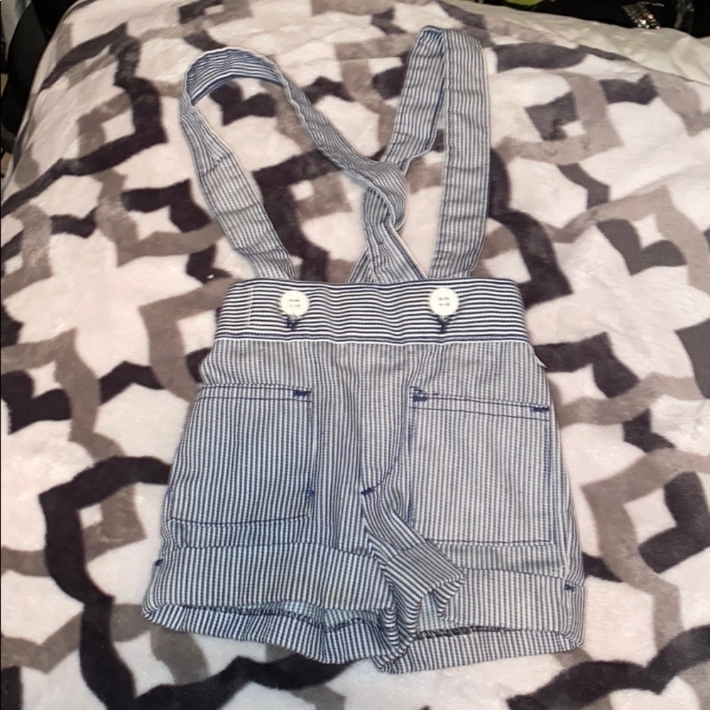 Billy the kid railroad style overall shorts